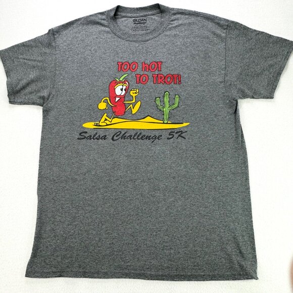 Salsa Challenge 5K Shirt Mens L Gray Arizona Hemophilia Assoc Short Sleeve - Picture 2 of 6